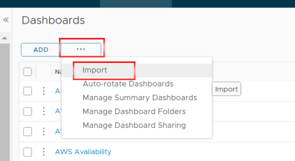 Import Dashboards